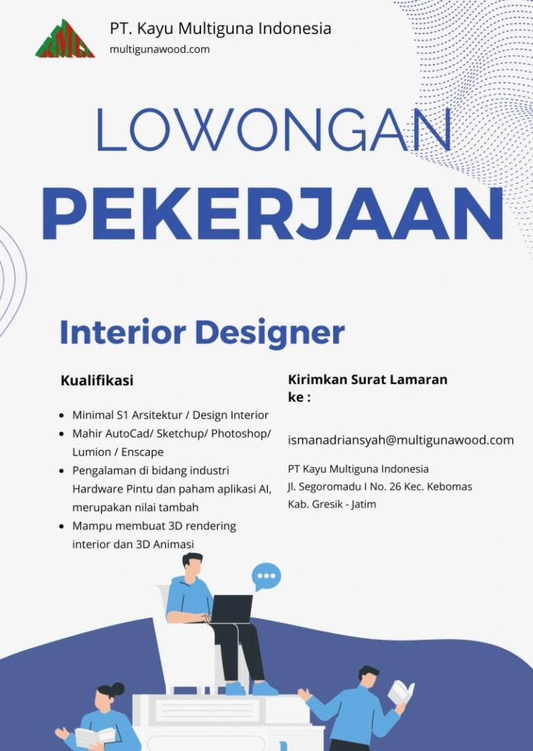 Lowongan Kerja Desainer Interior PT Kayu Multiguna Indonesia Gresik