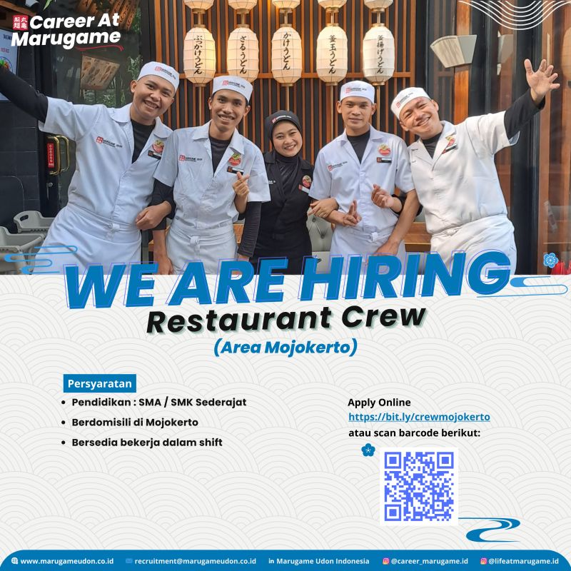 Lowongan Kerja Crew Marugame Udon Mojokerto