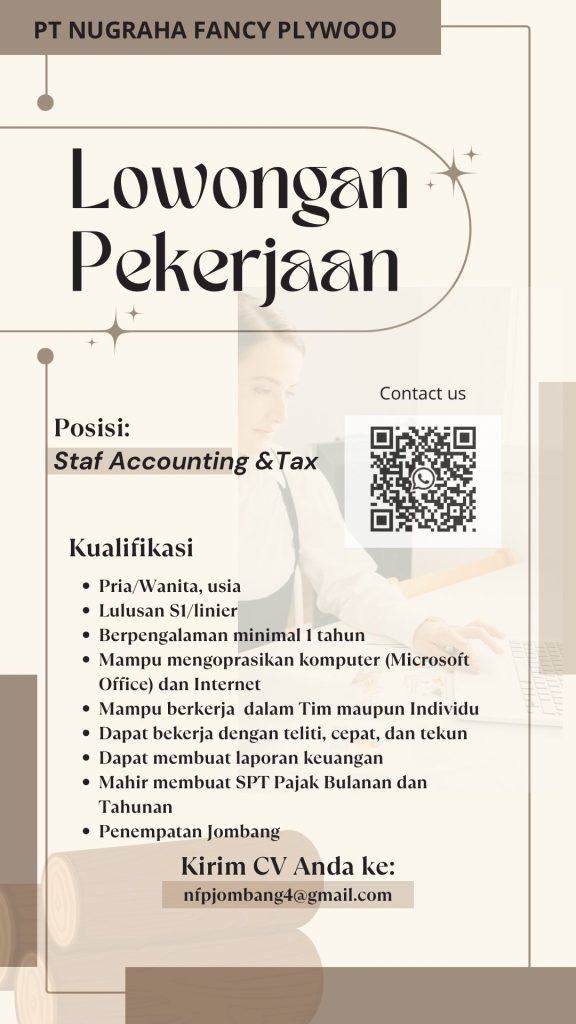 Lowongan Kerja PT Nugraha Fancy Plywood Jombang & Surabaya