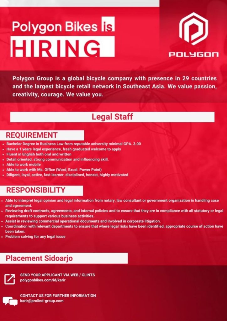 Lowongan Legal Staff Polygon Group Sidoarjo