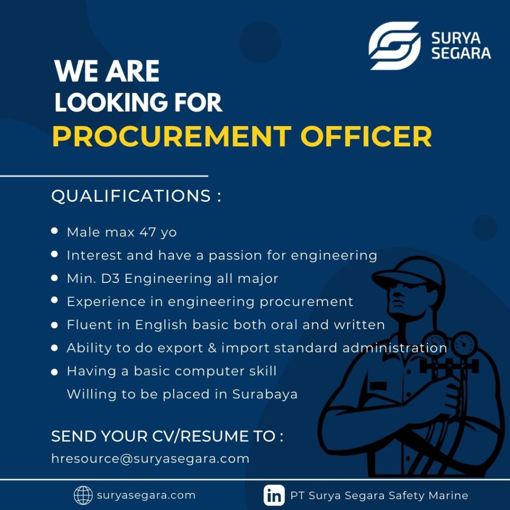 Lowongan Kerja Procurement Officer PT Surya Segara Marine Surabaya